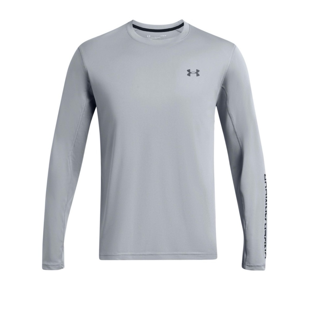 Under Armour Drift Tide Crewneck Loose Long Sleeve Tee Gray 2XL XXL - Picture 3 of 12